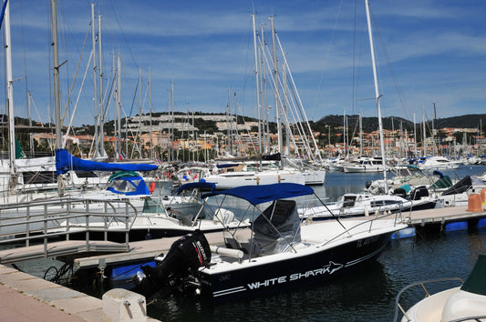 Porto Bandol, Bandol, Francia: ormeggi per barche e vista sul porto turistico con Eberths.com