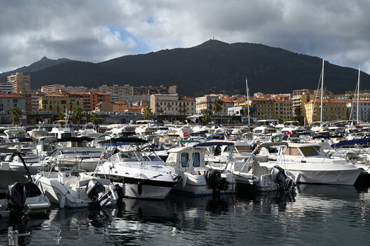 Porto Charles Ornano, Ajaccio, Corsica, Francia: ormeggi e vista sul porto turistico con Eberths.com