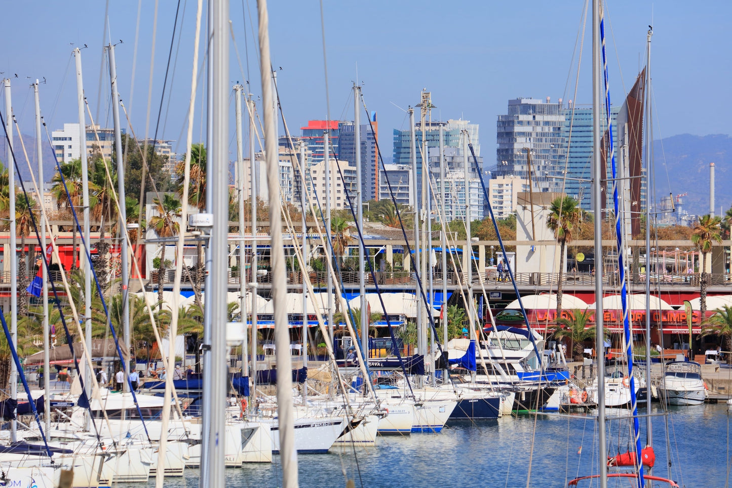 Porto Vell, Barcelona, Spagna: ormeggi per barche e vista sul porto turistico con Eberths.com