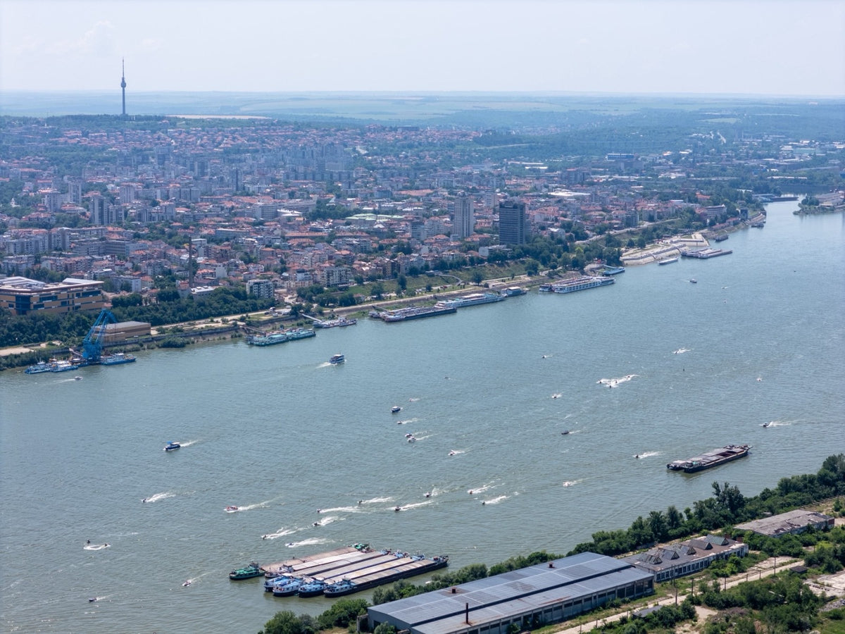"Danube Parade - two flags, one river"