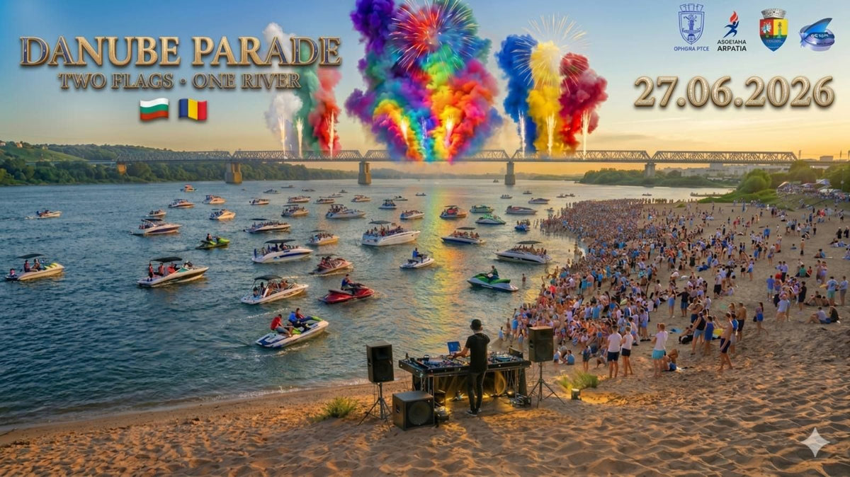 "Danube Parade - two flags, one river"