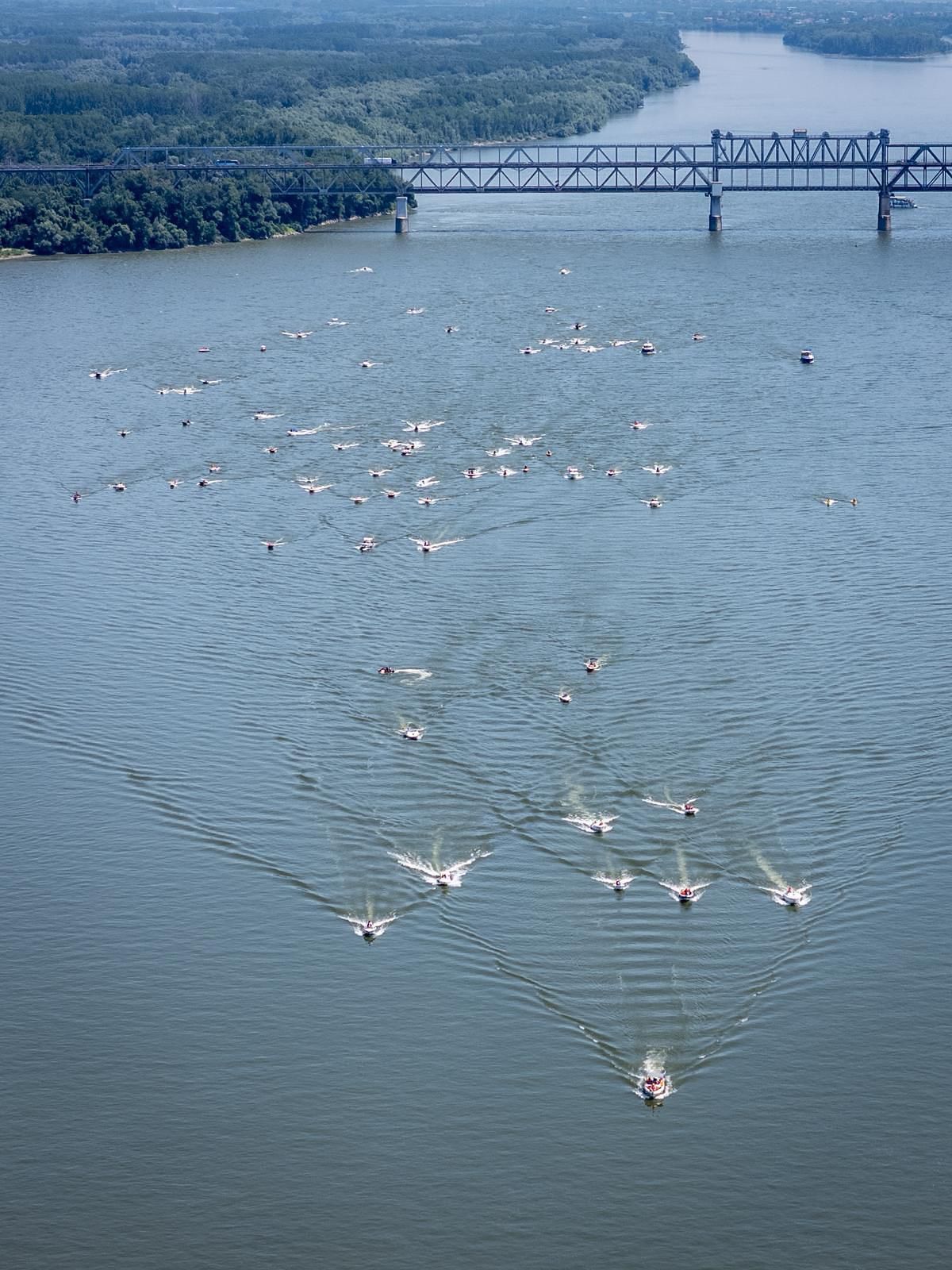 "Danube Parade - two flags, one river"